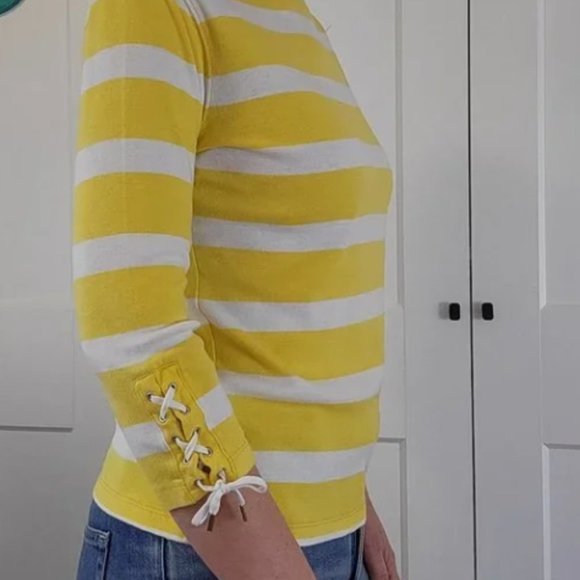 Lauren Ralph Lauren Stripped 3/4 sleeve blouse sz M - Picture 10 of 10